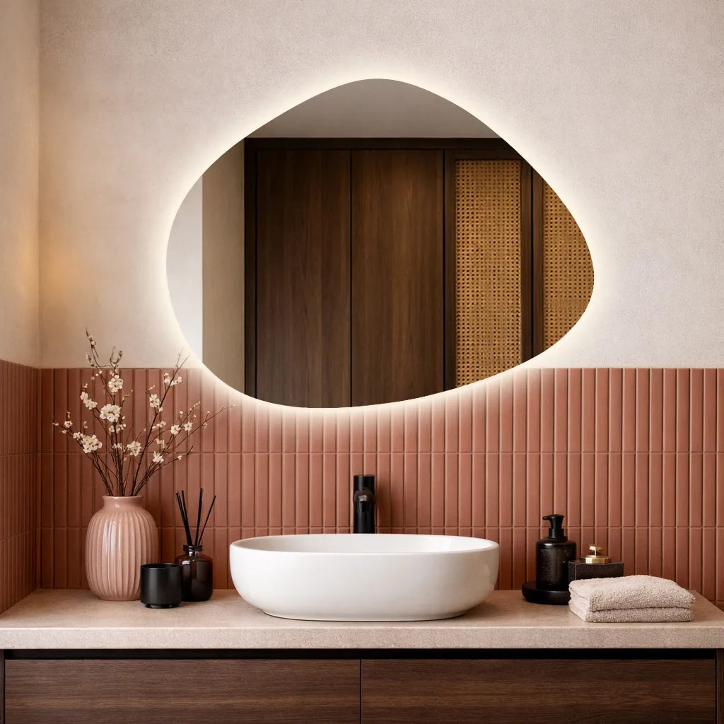 Irrégulier Miroir avec éclairage LED – Fast Lane Collection – Modèle Baku
